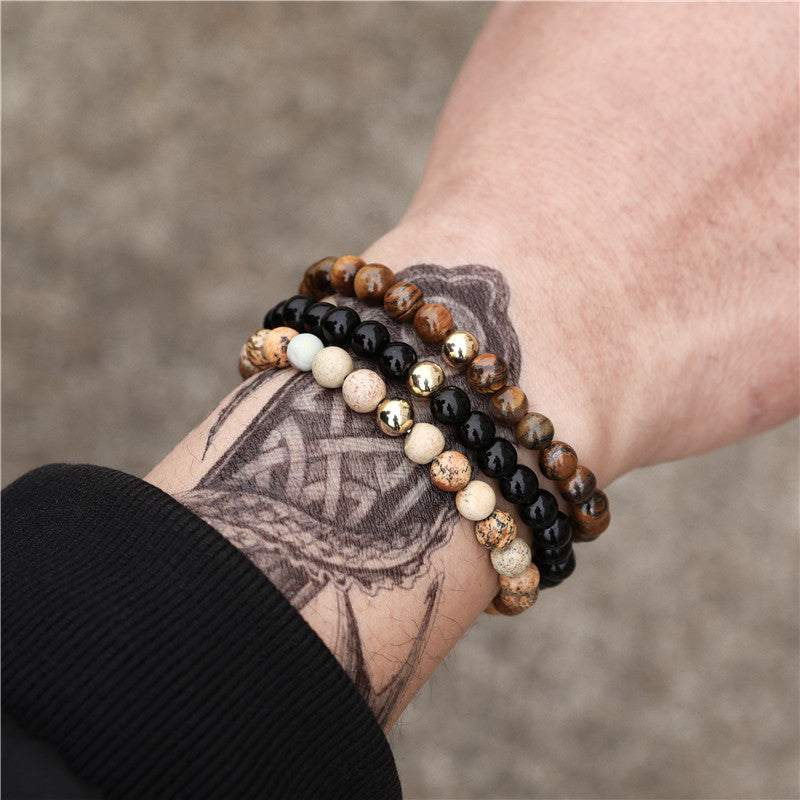 Wholesale black frosted wear copper with zirconium diamond ball flying saucer long bracelet set